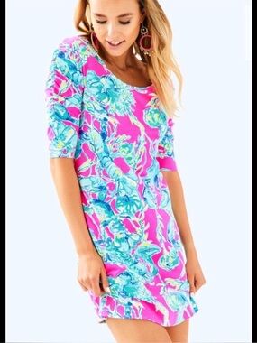 NWT Lobsters in love razzberry La Jolla dress XXS